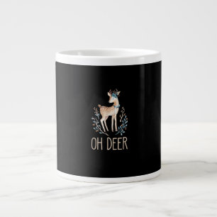 Beautiful Funny Deer Oh Deer Modern Design Large Coffee Mug