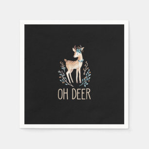 Beautiful Funny Deer Oh Deer Modern Design  Napkin