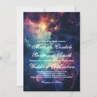 Beautiful Galaxy Celestial Under the Stars Wedding Invitation