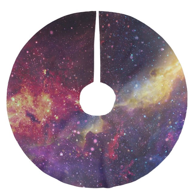 Beautiful galaxy, nebula, starry sky. brushed polyester tree skirt (Front)