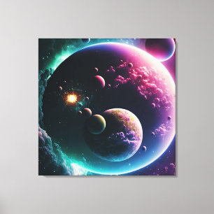 Beautiful Galaxy Outer Space Planets Milky Way Canvas Print
