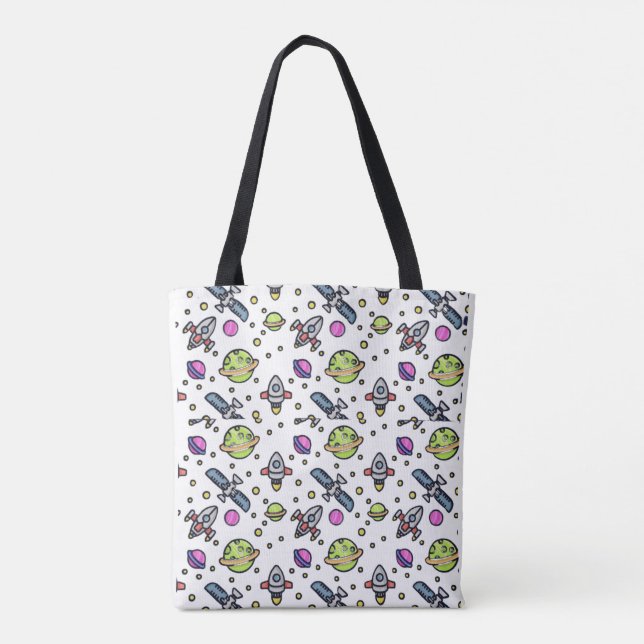 Beautiful galaxy pattern tote bag (Back)