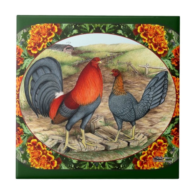 Beautiful Game Fowl Tile (Front)