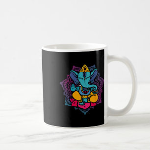 Beautiful Ganesha In Yoga Lotus Meditation Mandala Coffee Mug