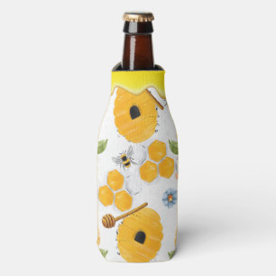 Beautiful Garden Bee Sunflower Pattern Bottle Cooler