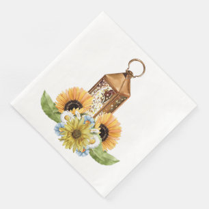 Beautiful Garden Bee Sunflower Pattern Napkin