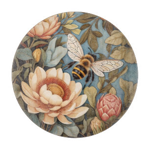 Beautiful Garden Bee With Protea Flowers Cutting Board