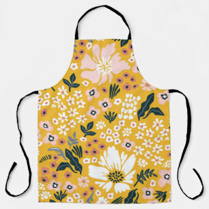 Beautiful garden flowers on yellow background. Sea Apron