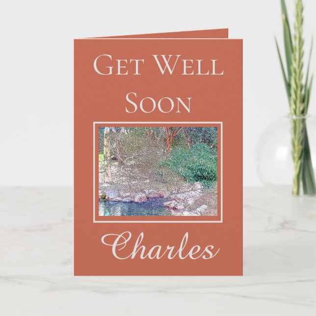Beautiful Garden Get Well Soon Card (Front)