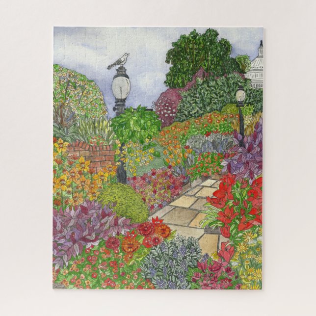 Beautiful Garden Watercolor Jigsaw Puzzle (Vertical)