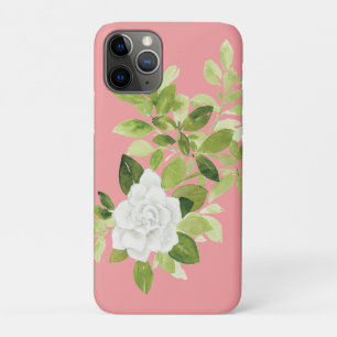 Beautiful gardenia watercolor floral iPhone 11 pro case