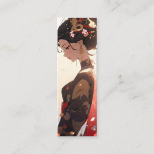 Beautiful Geisha Anime Girl Mini Business Card