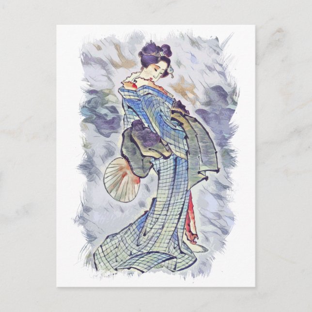 Beautiful Geisha / Vintage japanese art style Postcard (Front)
