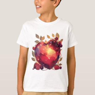 Beautiful Gem Heart – Romantic Berry Heart design T-Shirt