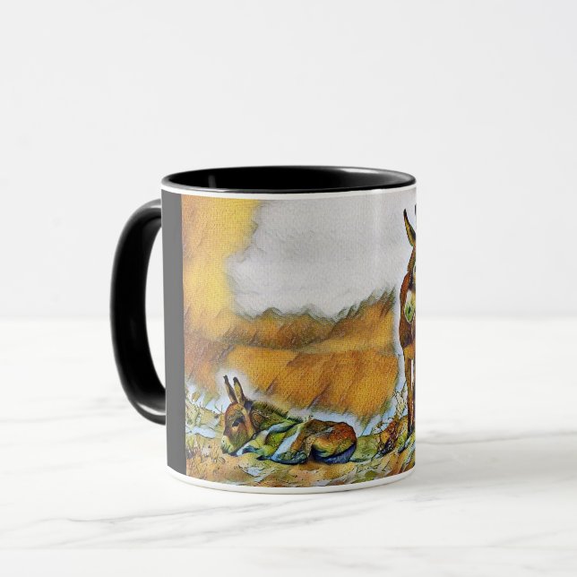Beautiful Gentle Wild Burros Mug (Front Left)