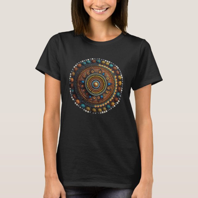 Beautiful Geometric Dot Mandala T-Shirt (Front)