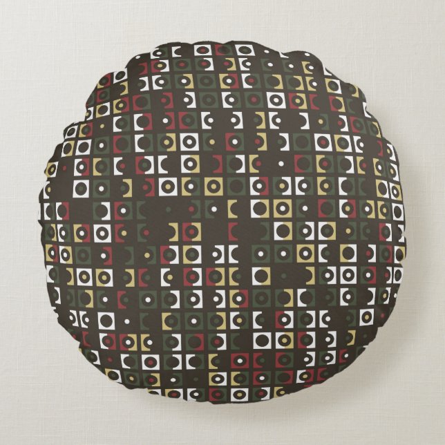 Beautiful geometric pattern design abstract, art,  round pillow (Front)