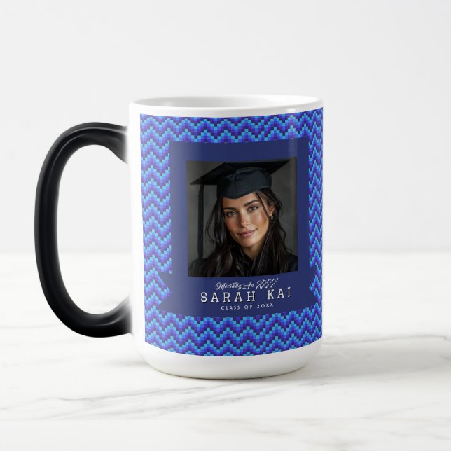 Beautiful Geometric Pattern Wife Graduation Gift Magic Mug (Left)