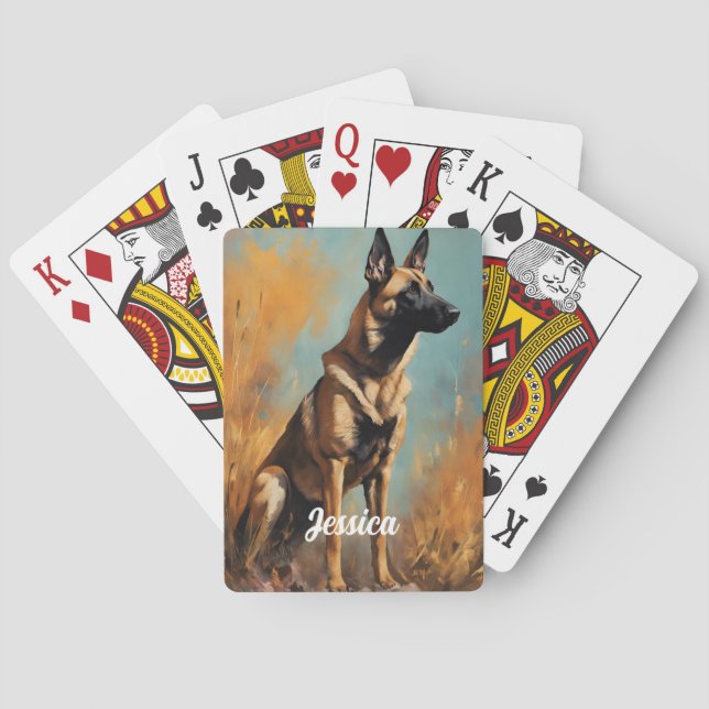 Beautiful German Malinois Playing Cards (Back)