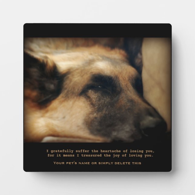Beautiful German Shepherd Pet Memorial Plaque (Front)
