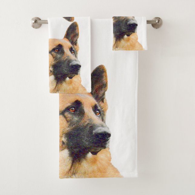 Beautiful German Shepherd  Photo Bath Towel Set (Insitu)