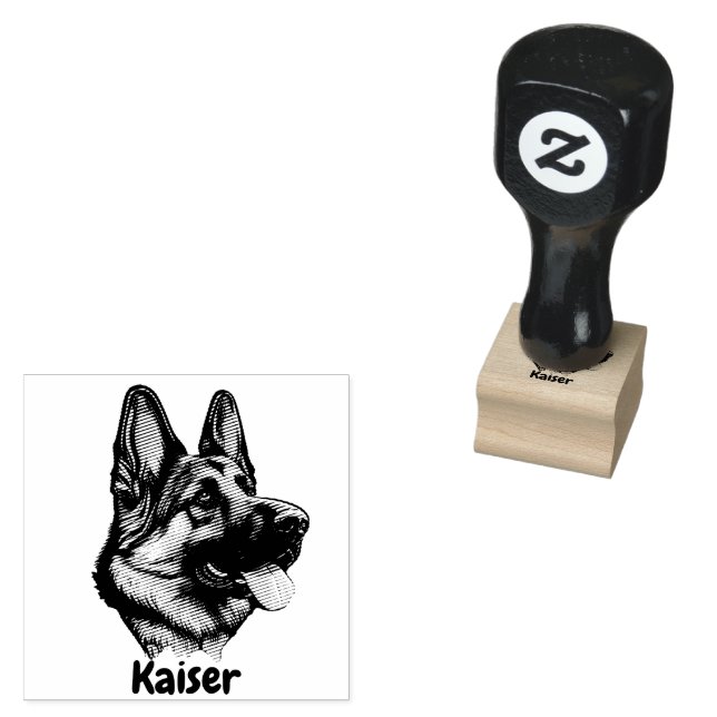 Beautiful German Shepherd Rubber Stamp (Stamped)