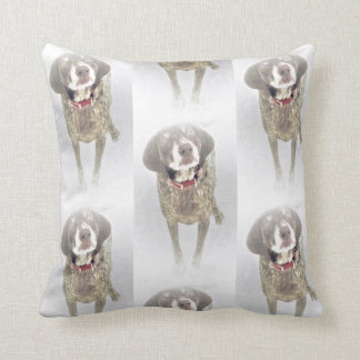 Beautiful German Shorthaired Pointer Winter Throw Pillow