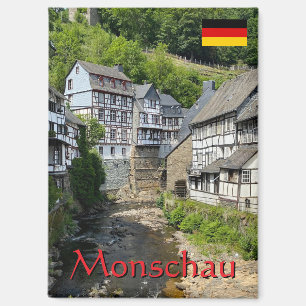 Beautiful German village Monschau in summer travel Magnet