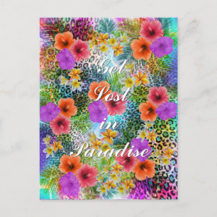 Beautiful “Get lost in Paradise” custom quote Postcard