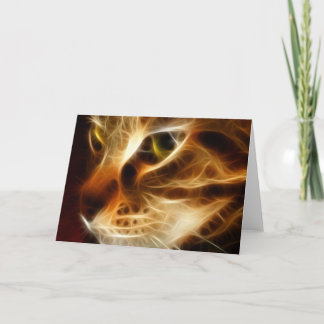 Beautiful Ghostly Fire Cat Card