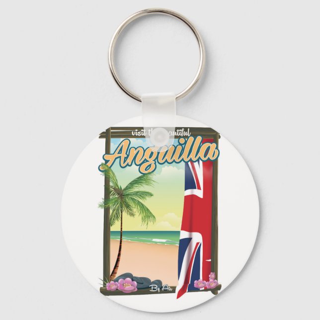 Beautiful Gibraltar Travel poster Keychain (Front)