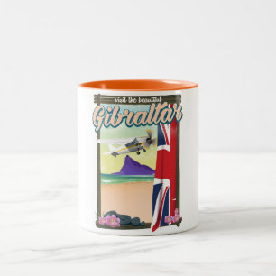 Beautiful Gibraltar Travel poster Two-Tone Coffee Mug
