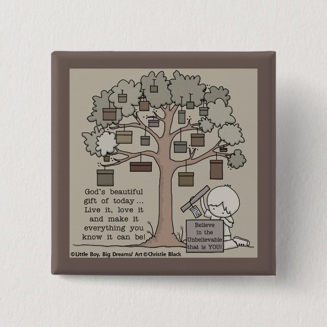 Beautiful Gift 2 Inch Square Button (Front)