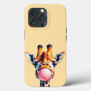 beautiful giraffe blowing bubblegum  iPhone 13 pro case