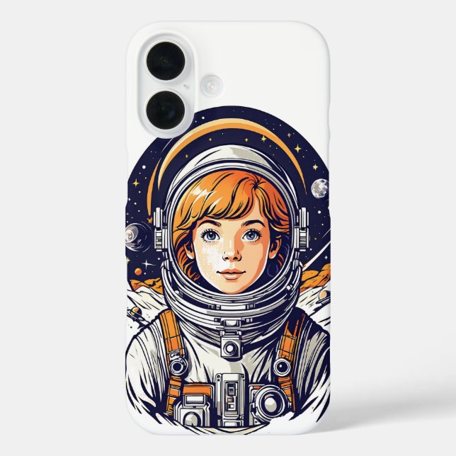 Beautiful girl astronaut in space Case-Mate iPhone case (Back)