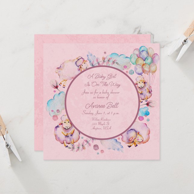 Beautiful Girl Baby Shower  (Front/Back In Situ)