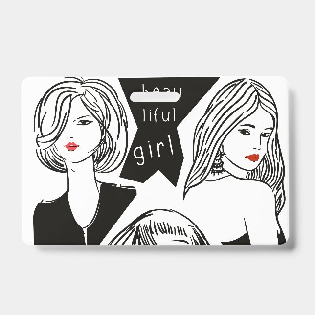 beautiful girl badge (Front)