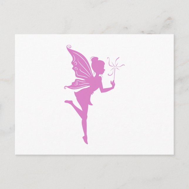Beautiful girl fairy silhouette postcard (Front)