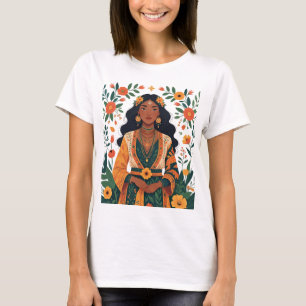 Beautiful Girl Featuring Earthy Tones T-Shirt