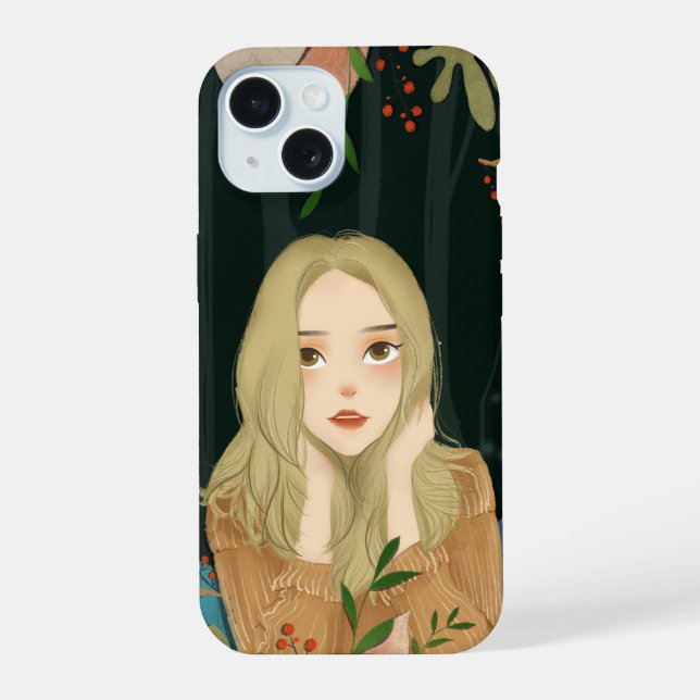 Beautiful Girl Illustration Phone Case (Back)