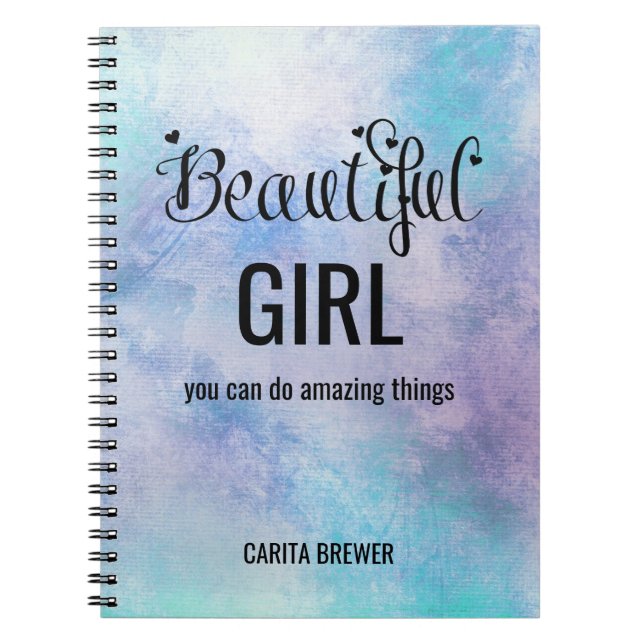 Beautiful Girl Inspirational Notebook (Front)
