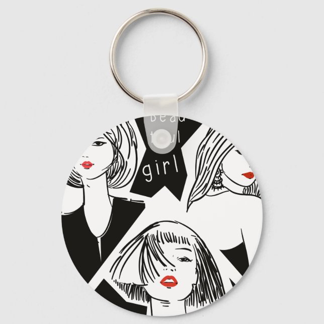 beautiful girl keychain (Front)