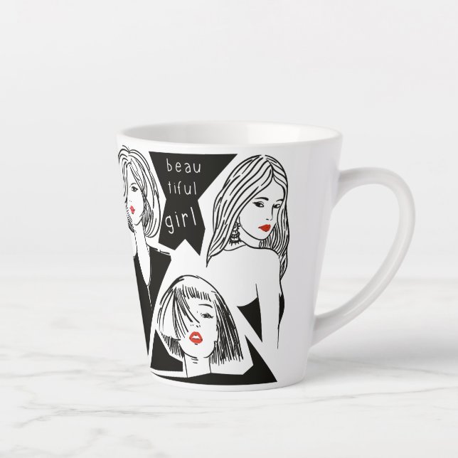 beautiful girl latte mug (Right)