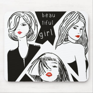 beautiful girl mouse pad