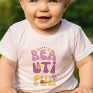 Beautiful Girl Typography Cute Flowers Toddler T-shirt