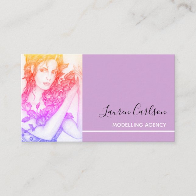Beautiful Girl with Ivy on her hands Business Card (Front)