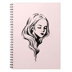 Beautiful Girl with Long Hair Notebook