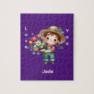 Beautiful girl's personalize name jigsaw puzzle