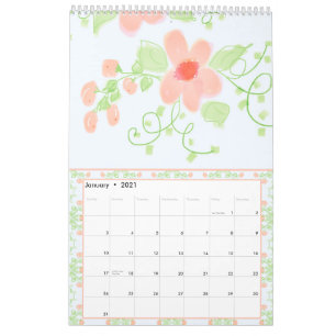Beautiful Girly Flowered Designer Calendar