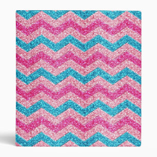 Beautiful girly trendy glitter shining zigzag binder